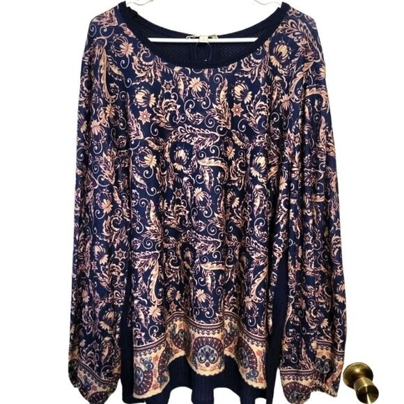 Suzanne Betro Weekend Oversized Multi Media Blouse, M NWT - Picture 1 of 8